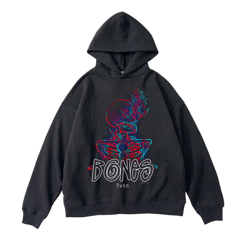 BONES HOODIE - BLACK